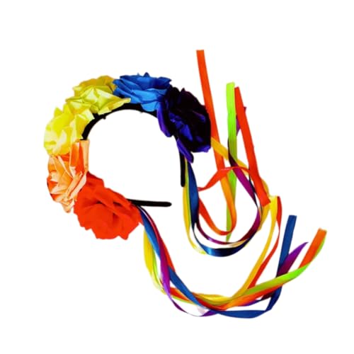 ESTCNK Stilvolles, buntes Rosen-Haar-Accessoire mit Schleifenbändern für weibliche Mode von ESTCNK