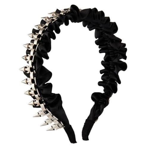 ESTCNK Uni Gothic Punk Nieten Haarreifen Kette Haarband für Rockkonzerte ESTCNK Uni Gothic Punk Nieten Haarreifen Kette Haarband für Rockkonzerte von ESTCNK