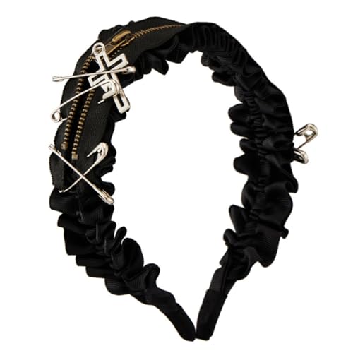 ESTCNK Uni Gothic Punk Nieten Haarreifen Kette Haarband für Rockkonzerte von ESTCNK
