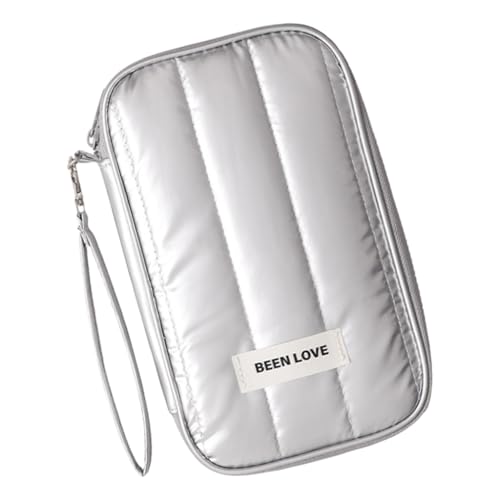 ESTCNK Wasserdichter Kartenhalter, einfache Brieftasche, stilvolle Münzbörse, Kartenetui, tragbare Kleingeldbörse, Kartenaufbewahrungstasche für den täglichen Gebrauch, silber von ESTCNK