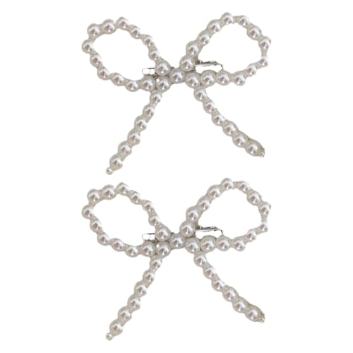 Perlenschleifen, elegante Schleife, 2000er Jahre, Seitenclip, Schleifen, Haarspange für Mädchen von ESTCNK