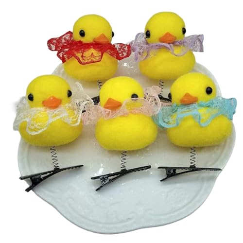 Schöne Entchen gelbe Tierhaarspange Ente mit Kleid Entenschnabel Clip Tier von ESTCNK