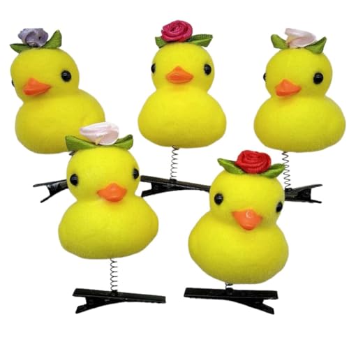 Schöne Entchen gelbe Tierhaarspange Ente mit Kleid Entenschnabel Clip Tier von ESTCNK