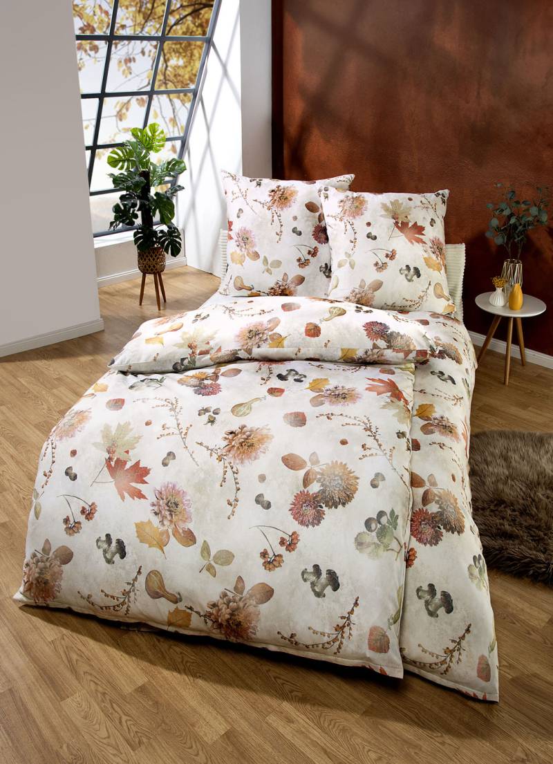 Bettwäsche-Garnitur, Größe 114 (80x80 cm + 155x200 cm), Beige von ESTELLA