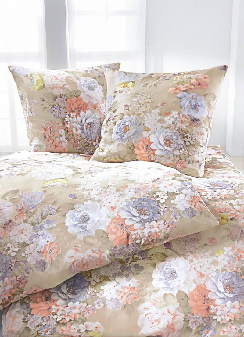 Bettwäsche-Garnitur in verschiedene Qualitäten, Größe 121 (Kissenhülle, 40x80 cm), Qualität Mako-Jersey, Sahara von ESTELLA