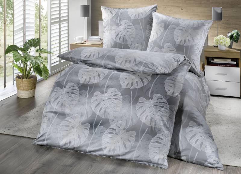 Mako-Satin Bettwäsche-Garnitur von Estella, Größe 112 (80/80 cm + 135/200 cm), Taupe von ESTELLA