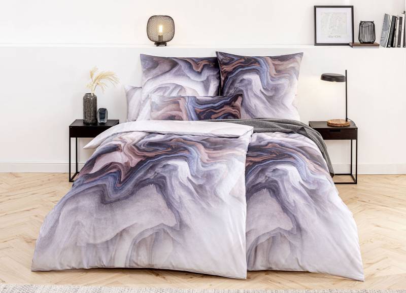 Mako-Satin Bettwäsche-Garnitur von Estella, Größe 114 (80x80 cm + 155x200 cm), Grau von ESTELLA