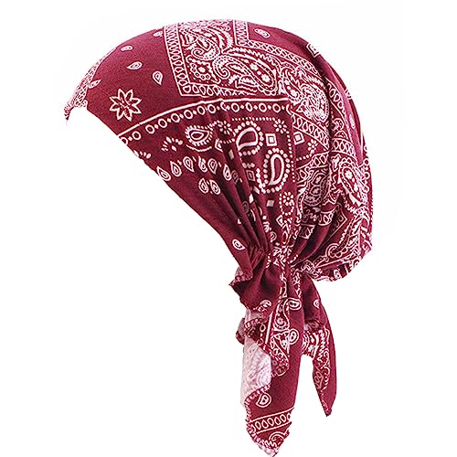 ESTEVANJ MUR Kopfbedeckung für Damen Schlaf Beanie Kopftuch für kahle Wickel Krebs Hüte Bandana Elastic Turban (13) von ESTEVANJ MUR