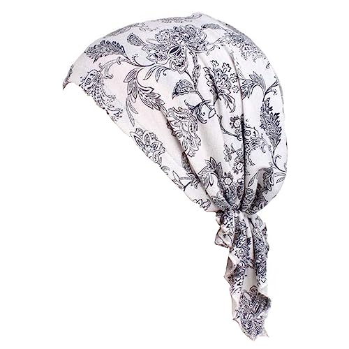 ESTEVANJ MUR Kopfbedeckung für Damen Schlaf Beanie Kopftuch für kahle Wickel Krebs Hüte Bandana Elastic Turban (5) von ESTEVANJ MUR