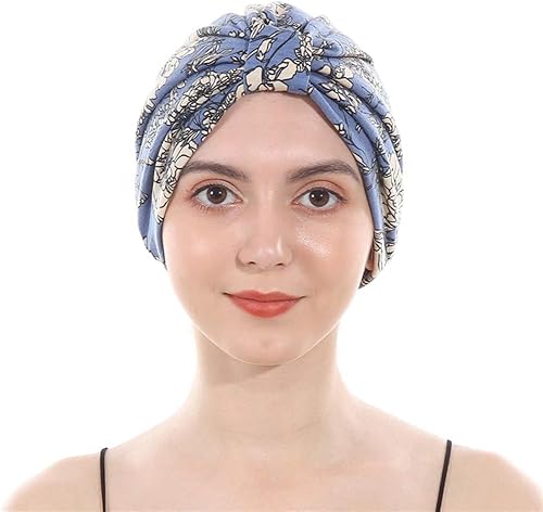 ESTEVANJ MUR Turbane für Frauen/Kopftuch für Frauen Weiche Turban-Kopftuch-Kopfbedeckung Plissee-Beanie-Mütze Haarausfall-Hut (DE/NL/SE/PL, Alphanumerisch, Einheitsgröße, J) von ESTEVANJ MUR