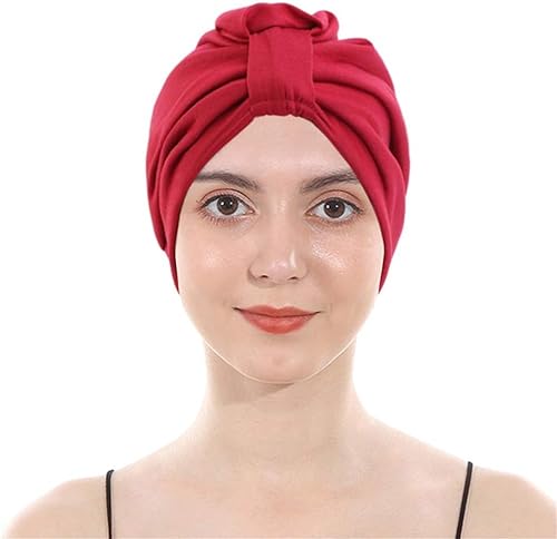 ESTEVANJ MUR Unifarben Chemo Kopftuch für Frauen mit Haarausfall - Krebspatienten Kopfbedeckung Turban，Elastisches Futter Frauen-Kopftuch (3) von ESTEVANJ MUR