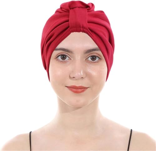 ESTEVANJ MUR Turbane für Frauen/Kopftuch für Frauen Weiche Turban-Kopftuch-Kopfbedeckung Plissee-Beanie-Mütze Haarausfall-Hut (3, Einheitsgröße) von ESTEVANJ MUR