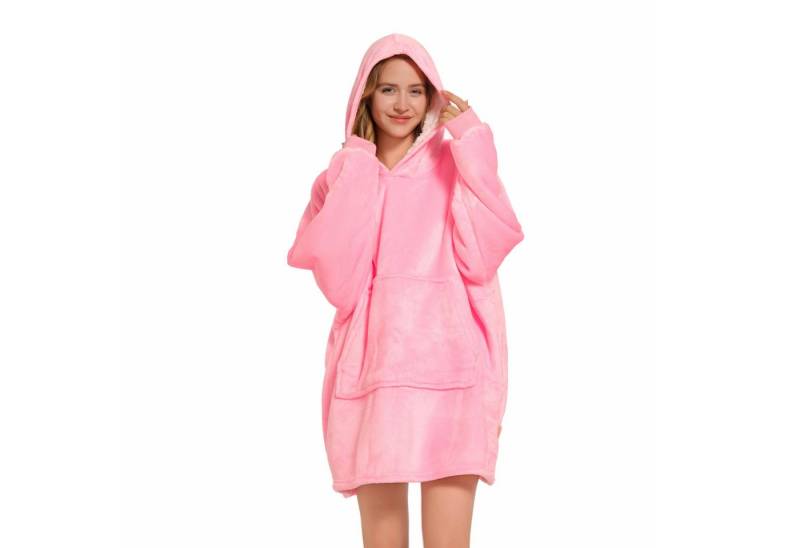 ESTEXO Hoodie Deckenpullover Pullover Decke Kuscheldecke Oversize Unisex Rosa von ESTEXO