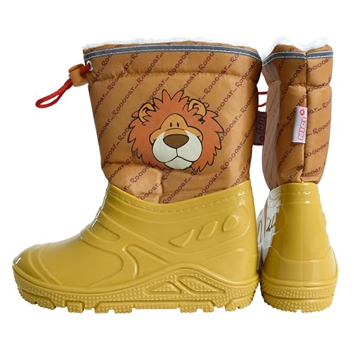 ESTEXO Kinder Gummistiefel Regenstiefel Thermostiefel Mädchen Jungen gefüttert Gelb Löwe 26 von ESTEXO