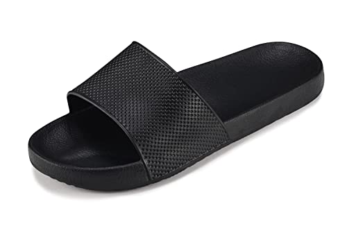 ESTRO Badeschlappen Damen Badelatschen Damen - Gummi Schlappen Damen Badeschlappen Herren Slides Damen Badelatschen Herren Duschschuhe Herren F97 (44, Schwarz 1) von ESTRO