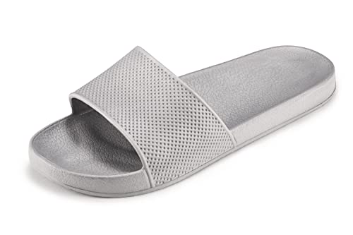 ESTRO Badeschlappen Damen Badelatschen Damen - Gummi Schlappen Damen Badeschlappen Herren Slides Damen Badelatschen Herren Duschschuhe Herren F97 (45, Grau 1) von ESTRO