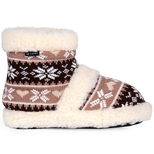 ESTRO Warme Hausschuhe Damen Winter - Hüttenschuhe Damen Pantoffeln Herren Winter Hausschuhe Herren Hüttenschuhe B03 (42/43, Beige) von ESTRO