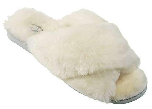 ESTRO Damen Lammfell Hausschuhe echtleder Gefuttert Wolle Pantoffeln Schlappen Schuhe INTIMO (38, Weiß) von ESTRO