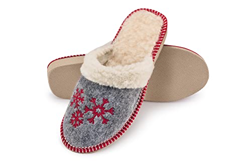 ESTRO Filzpantoffeln Damen Pantoffeln Filz - Filzhausschuhe für Damen Hausschuhe Filz Winter Warm F04 (40, Rot) von ESTRO