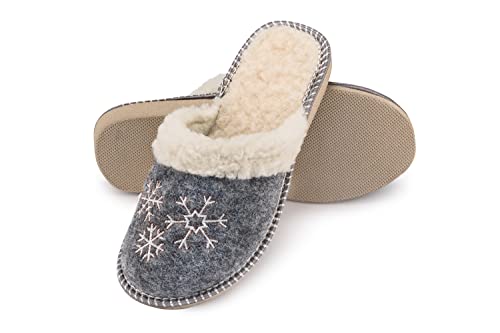 ESTRO Filzpantoffeln Damen Pantoffeln Filz - Filzhausschuhe für Damen Hausschuhe Filz Winter Warm F04 (41, Weiß) von ESTRO