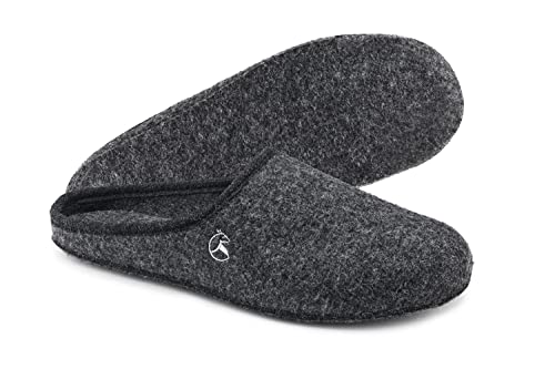ESTRO Filzpantoffeln Herren mit Filzsohle - Hausschuhe Herren Winter Warm Hausschuhe Männer Filzpantoffeln mit Filzsohle FELT (Graphit, 44 EU) von ESTRO