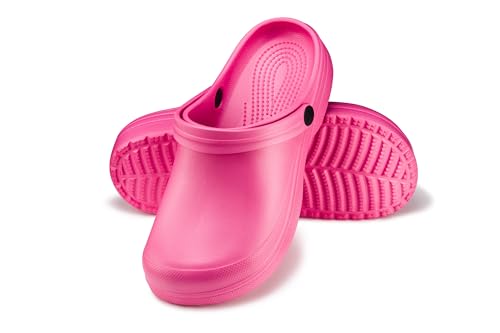 ESTRO Gartenclogs Damen Clogs Gummi - Gummi Gartenschuhe Damen Clogs Garten Leicht Gummischuhe Sommer F07 (38 EU, Pink) von ESTRO