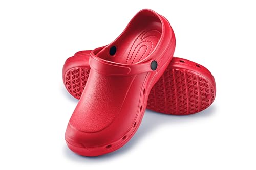 ESTRO Gartenclogs Herren Gartenschuhe Damen - Gartenclogs Damen Unisex Leicht Gummischuhe Damen Sommer Garten Clogs Herren F92 (40, Rot) von ESTRO
