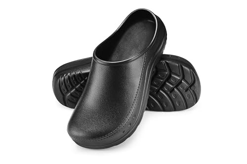 ESTRO Gartenschuhe Damen Clogs Geschlossen - Gartenclogs Herren Unisex Gummischuhe Leicht Gartenclogs Damen Garten Clogs Herren CC01 (39, Schwarz) von ESTRO