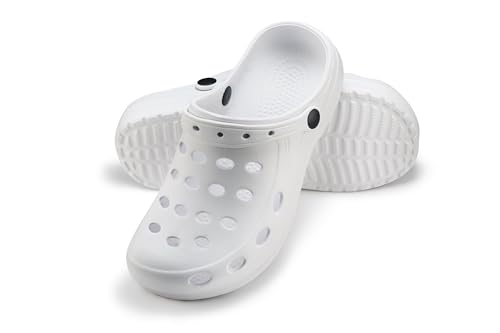 ESTRO Gartenschuhe Damen Gartenclogs Herren - Gartenschuhe Herren Leicht Damen Clogs Unisex Garten Clogs A02 (37, Weiß) von ESTRO