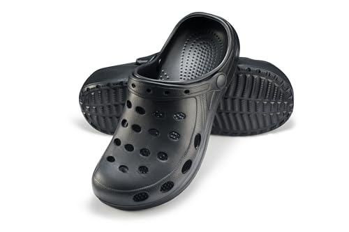 ESTRO Gartenschuhe Damen Gartenclogs Herren - Gartenschuhe Herren Leicht Damen Clogs Unisex Garten Clogs A02 (46, Schwarz) von ESTRO