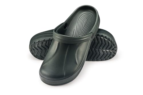 ESTRO Gartenschuhe Herren Clogs Gummi - Gartenclogs Herren Männer Gartenschuhe Hausschuhe Gummi Leicht Garten Clogs Herren F06 (42, Dunkelgrün) von ESTRO