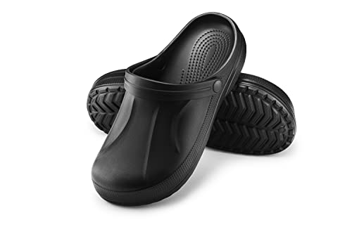 ESTRO Gartenschuhe Herren Clogs Gummi - Gartenclogs Herren Männer Gartenschuhe Hausschuhe Gummi Leicht Gummischuhe Für Männer F06 (45, Schwarz) von ESTRO