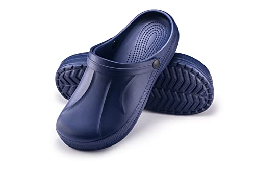 ESTRO Gartenschuhe Herren Clogs Gummi - Gartenclogs Herren Männer Gartenschuhe Hausschuhe Gummi Leicht Gummischuhe Für Männer F06 (44, Dunkelblau) von ESTRO