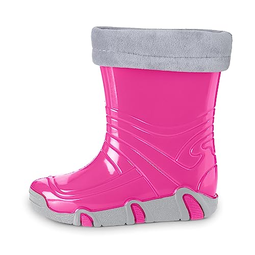 ESTRO Gefütterte Gummistiefel Kinder Winter - Regenstiefel Kinder Gummistiefel Kinder Gefüttert Regenschuhe Kinder ZW02 (27/28 EU, ZW02 Pink) von ESTRO