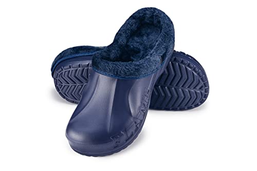 ESTRO Gummi Clogs Gefüttert Damen - Garten Clogs Herren Gartenschuhe Gefüttert Herren Gartenclogs Damen A12 (43, Dunkelblau) von ESTRO