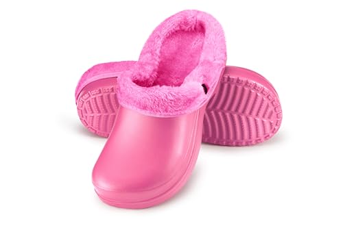 ESTRO Gummi Clogs Gefüttert Damen - Garten Clogs Herren Gartenschuhe Gefüttert Herren Gartenclogs Damen A12 (41, Pink) von ESTRO