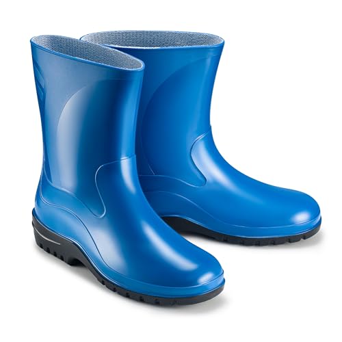 ESTRO Gummistiefel Damen Halbhoch Wasserdicht - Regenschuhe Gummistiefel Halbhoch Damen Regenstiefel Regenstiefeletten K007 (37 EU, Blau) von ESTRO