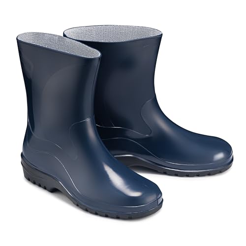 ESTRO Gummistiefel Damen Halbhoch Wasserdicht - Regenstiefel Damen Gummistiefel Halbhoch Damen Regenschuhe Damen Regenstiefeletten Damen K007 (37 EU, Dunkelblau) von ESTRO