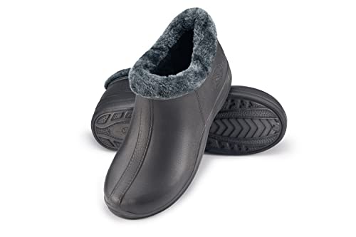 ESTRO Gummistiefel Gefüttert Herren Clogs - Regenstiefel Herren Gefütterte Gummistiefel Damen Kurz Regenschuhe Damen A16 (41, Dunkelgrau) von ESTRO
