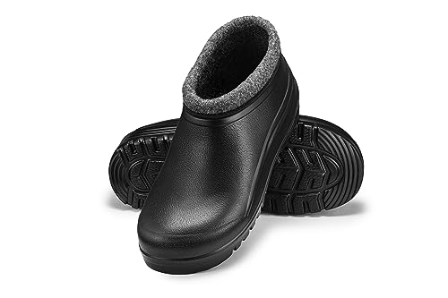 ESTRO Gummistiefel Gefüttert Herren Clogs - Regenstiefel Herren Gefütterte Gummistiefel Herren Winter Gummistiefel Herren Regenschuhe K042 (42 EU, Schwarz) von ESTRO