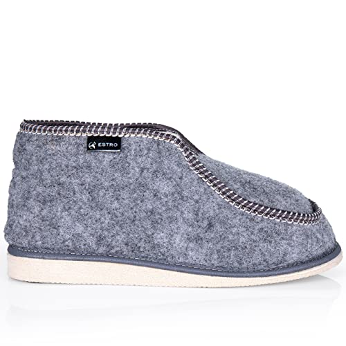 ESTRO Hausschuhe Damen Winter Warm - Pantoffeln Damen Winter Hüttenschuhe Herren Hausschuhe Wolle Damen Herren Hausschuhe Warm b01 (36, Grau) von ESTRO