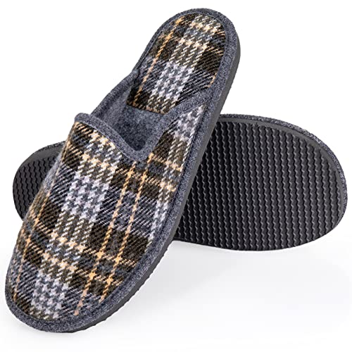 ESTRO Herren Hausschuhe Baumwolle Pantoffeln Herren mit Rutschfeste Memory Sohle F17 (43, Oliv) von ESTRO