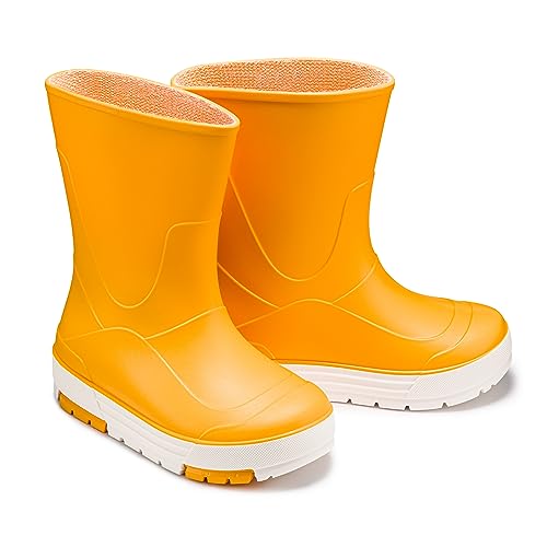 ESTRO Kinder Gummistiefel Jungen Mädchen - Leichte Regenstiefel CB01 (26/27 EU, Gelb) von ESTRO