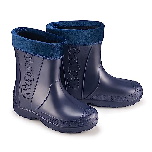 ESTRO Kinder Gummistiefel Mädchen Gefüttert - Regenstiefel Kinder EVA Gummistiefel Kinder Leicht Regenschuhe Kinder F81 (30/31 EU, Dunkelblau) von ESTRO