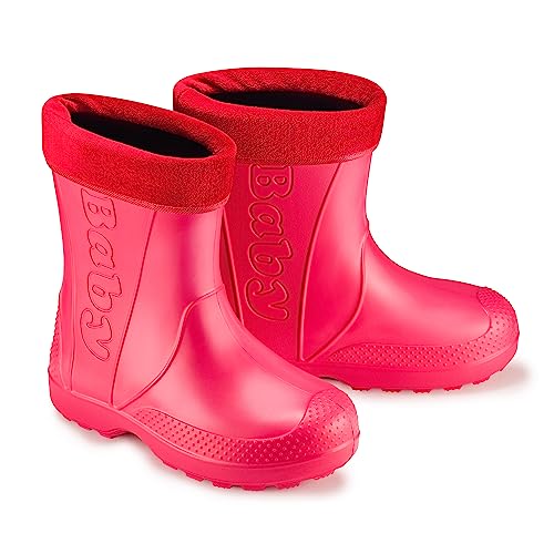 ESTRO Kinder Gummistiefel Mädchen Gefüttert - Regenstiefel Kinder EVA Gummistiefel Kinder Leicht Regenschuhe Kinder F81 (30/31 EU, Rot) von ESTRO