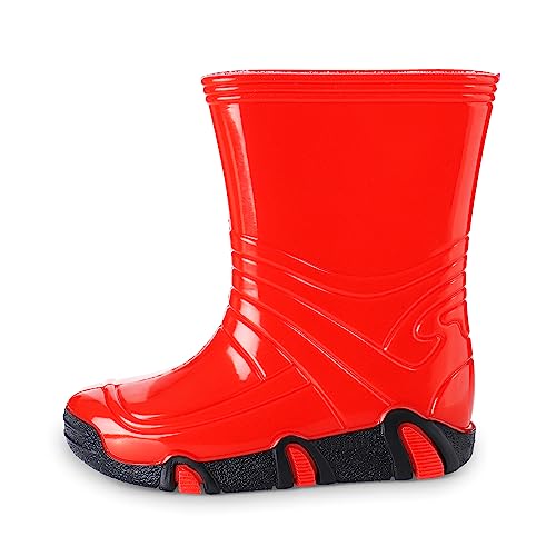 ESTRO Kinder Regenstiefel Regenschuhe Kinder - Gummistiefel Kinder Mädchen Gummistiefel Halbhoch Kinder Regenstiefel Kinder ZW01 (23/24 EU, ZW01 Rot) von ESTRO