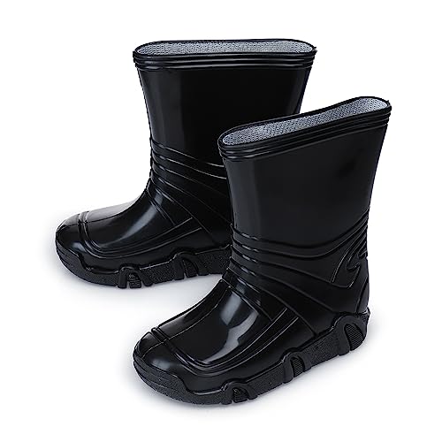 ESTRO Kinder Regenstiefel Regenschuhe Kinder - Gummistiefel Kinder Mädchen Gummistiefel Halbhoch Kinder Regenstiefel Kinder ZW01 (31/32 EU, ZW01 Schwarz) von ESTRO