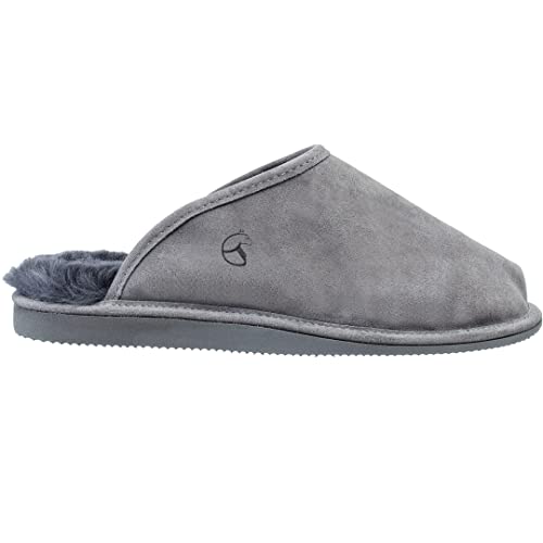 ESTRO Lammfell Hausschuhe Herren Pantoffeln Leder - Warm Lammfellhausschuhe Sheepskin Slippers Warme mit Wolle Lammfellschuhe SNUG (40 EU, Stahl 1) von ESTRO