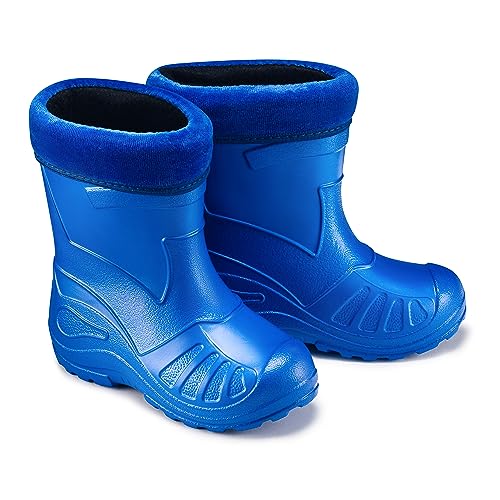 ESTRO Regenschuhe Kinder Gummistiefel Jungen - Regenstiefel Kinder Gefütterte Gummistiefel Kinder Winter Kinder Gummistiefel Mädchen K050 (22 EU, Blau) von ESTRO