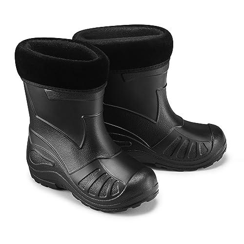 ESTRO Regenschuhe Kinder Gummistiefel Jungen - Regenstiefel Kinder Gefütterte Gummistiefel Kinder Winter Kinder Gummistiefel Mädchen K050 (23 EU, Schwarz) von ESTRO